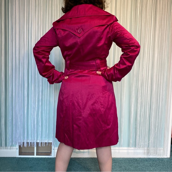 Bebe Barbie Pink Magenta Trench Coat Size XS - Picture 14 of 17